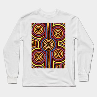 Aboriginal Art - Campsites New Colors Long Sleeve T-Shirt